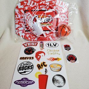 Raising Cane's Door Basketball Hoop with Mini Ball & Stickers